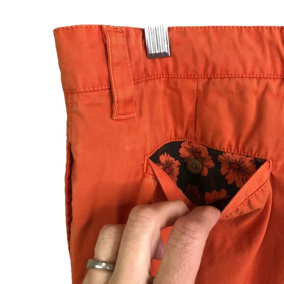 Tailor Vintage Chino Pants Mens Size 32 Orange Straight Leg Flat Front Mid-Rise - Picture 8 of 11